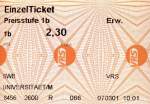 BONN, 01.03.2007, ein Einzelticket der Preisstufe 1b, gelöst an der Haltestelle Universität/Markt -- Fahrkarte eingescannt