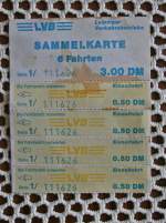 Fahrscheine Leipziger Verkehrsbetriebe, Anno 1990