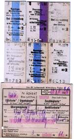 Weitere Fahrkarten, auch einige typische edmondsonsche , mal ermigt, mal   Sonntagsrckfahrkarte.....
