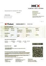 OSNABRÜCK, 02.10.2013, Fahrkarte für den HKX-Express von Osnabrück nach Hamburg-Altona; mich hat diese Fahrt irgendwie an Eisenbahnfahrten wie vorgestern und zu Preisen von gestern