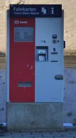 Der Fahrkartenautomat in Schwarzenbach an der Saale, fotografiert am 05.03.13.