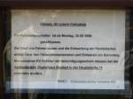 Nach 9 Jahren hngt immer noch das Schild im Bahnhof Zell Am Hammersbach: Der Fahrkartenschalter ist ab Montag 25.5.1998 geschlossen.