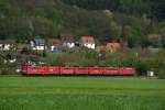 Ein Lokzug aus Richtung Bad Hersfeld bestehend aus 152 119 – 4 ;151 026-2   ; 140 790-7 ; 140 837-6; 140 815-2; 152 075-8; 140 572-9   fhrt nach Bebra am 30.April 2010 