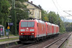 DB Lokzug mit 185 150-0,185 041-1,185 010-6 und 185 073-4 in Bonn-Oberkassel 28.8.2018