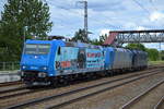 Lokzug der CFL Cargo Deutschland GmbH, Niebüll [L] mit  185 512-1  [NVR-Number: 91 80 6185 512-1 D-ATLU] und   185 518-8  [NVR-Nummer: 91 80 6185 518-8] +  185 553-5  [NVR-Nummer: 91 80 6185