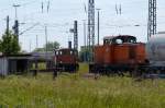 Rege Rangiertätigkeit in Nordhausen mit BR312 der Verkehrsbetriebe Nordhausen und V60 der ITB 04.06.2015