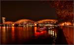 Hohenzollernbrücke in Köln von der Nordseite. Oktober 2015.