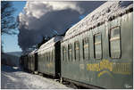 Winterdampf pur gab es auf der Fichtelbergbahn, als die VIIk 99 1794 mit dem P1003 von Cranzahl nach Kurort Oberwiesenthal unterwegs war.