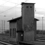 Diese Gebäude im Bahnhof Bleicherode Ost hatte wohl mehr millitärische als eisenbahntechnische Bedeutung... Bleicherode 22.12.2013