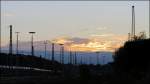 Ein heißer Sommertag neigt sich dem Ende entgegen.Hier der Blick auf das Bahngelände von Aachen West am 31.Juli 2013,als Stimmungsbild festgehalten.