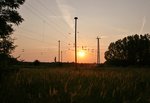 Sonnenuntergang ber den Bahnanlagen von Grditz (b Riesa) am 11.08.2015