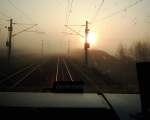 Heute morgen war ich mit meiner 101 zwischen Hannover Und Berlin unterwegs als die Sonne langsam im Nebel aufging.