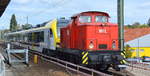 WFL  Lok1  (NVR-Nummer: 98 80 3345 286-9 D-WFL) mit der Überführung eines sechsteiligen FLIRT³ EMU Triebzuges für die Go-Ahead Baden-Württemberg GmbH, der E-Triebzug mit der