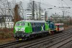 Aixrail 218 457 mit 363 036-5 & 798 818-1 in Wuppertal, am 09.03.2023.