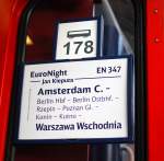 Zuglaufschild auf die EN 347  Jan Kiepura  am 06.