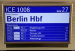Der ICE 1008 (Linie 29) von München Hbf nach Berlin Gesundbrunnen war im Gegensatz zum IC 2238  Warnow  (Linie 56) ziemlich leer.