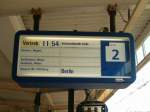 Zugzielanzeiger im Bahnhof Amersfoort. In wenigen Minuten wird hier der IC 143 einfahren. Obwohl Berlin als Zugziel angezeigt wird, fhrt der Zug noch weiter bis nach Szczecin Glowny.
Amersfoort, 28.03.2005.