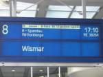Am 6.6.06 sollte der RE 38264 nach Wismar  etwa 10 Stunden spter  eintreffen.