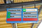 BERLIN, 17.08.2010, Zugzielanzeiger im S-Bahnhof Lichtenrade (S-Bahnlinie S2)