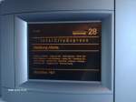 Das elektronische Innendisplay eines ICE, der nach Mnchen Hbf unterwegs ist.