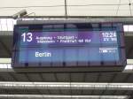 hier wird der ice 108 nach berlin ostbahnhof am mnchener hauptbahnhof angekndigt.