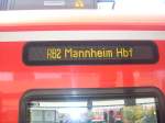 EIn Zugzielanzeiger eines ET425 in Mannheim Hbf am 02.04.2007