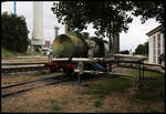 Das Romonta Werk in Amsdorf hält für den Rangier- und Übergabeverkehr eine Dampfspeicherlok vor.