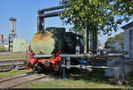 An einem Montagmorgen war die Dampfspeicherlokomotive F 067 (03 067) in Amsdorf wieder an der Dampftankstelle angeschlossen.