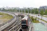 HAMBURG, 11.06.2020, U 4 bei der Einfahrt in den Zielbahnhof Elbbrücken (Linie U 4)