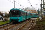 VGF U-Bahn Frankfurt Bombardier Flexity Swift U5 Wagen 899 am 26.02.26 in Frankfurt am Main auf der Linie U7 ´