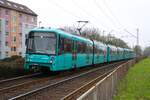VGF U-Bahn Frankfurt Bombardier Flexity Swift U5 Wagen 899 am 26.02.26 in Frankfurt am Main auf der Linie U7