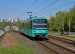 VGF Bombardier U5-25 Wagen 627 am 20.04.19 in Frankfurt Niddpark als U9 vom Bahnsteig aus fotografiert