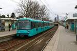 VGF Bombardier Flexity Swift U5-25 Wagen 621 am 03.02.24 in Frankfurt Industriehof