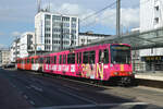 SWB Tw 8451  Linie 66, Siegburg Bf  Bonn, Bertha-von-Suttner-Platz  Vollwerbung  Telekom Baskets   29.03.2025