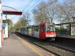 TW 20?? (vorne) und TW 2102 (hinten) als Linie 3 Richtung Holweide beim Verlassen der Haltestelle  Bocklem�nd  am 24.