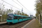 VGF Düwag U4 Wagen 534+5xx+5xxx als U1 am 06.04.19 in Frankfurt Niddapark 