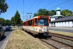 VGF Düwag Pt Wagen 148 am 30.06.18 zum Abschied der Ptb Wagen auf der Linie U7 den ganzen Tag Unterwegs