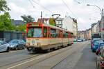 VGF Düwag Pt Wagen 128 am 01.05.22 bei einer Sonderfahrt in Frankfurt am Main