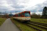 VGF Düwag Pt Wagen 148 am 11.03.23 auf der Linie 18 in Frankfurt am Main