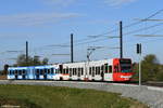 4011 und 4525 auf der Zulaufstrecke der neuen Abstellanlage in Köln Weidenpesch am 17.04.2021.