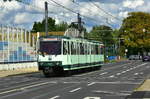 7577 auf der Berliner Straße kurz nach der Haltestelle  Im Weidenbruch  am 17.09.2017.