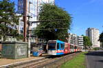 Deutschland, SWB  Strassenbahnwagen 0371+0368 auf Linie 18, Neue Weyerstrasse in Köln  19/8/2020