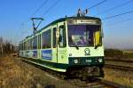 Der Bonner B-Wagen 7466 auf dem Abstellgleis in Waldorf bei einer Sonderfahrt des HVSWB am 07.02.2015. 