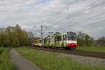 Wagen 315 und 320 verlassen als U42 Richtung Hombruch die Endhaltestelle Grevel (26.04.2023) 