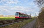 Wagen 354 der DSW21 auf der Linie U47 kurz vor Westerfilde (31.12.2021)