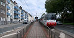 Entlang der U41 in Dortmund - 

Die Stadtbahnhaltestelle Amtsstraße in der Ortsdurchfahrt von Dortmund Eving.

21.08.2023 (M)