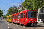 Rheinbahn 4250 (125 Jahre Rheinbahn) mit 4246 (DIE GROßE 20/21) auf der Linie U77 nach Holthausen, 17.
