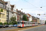 Deutschland, Düsseldorf, Rheinbahn  Strassenbahnwagen 3214+3229, Linie U75, Düsseldorferstrasse  8/8/2019