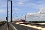 Deutschland, Düsseldorf, Rheinbahn
Strassenbahnwagen 4216+4272, Linie U74, Oberkasseler Brücke
8/8/2019