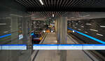 Blick auf den neuen Flughafen Terminal der Stadtbahn D�sseldorf am 12.10.2026 mit dem B80D 4235 der Rheinbahn 